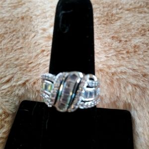 Love Knot Ring CZ White Gold Plated Size 7 New